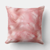 ガーリー赤面ピンクフフェイクァーラッピング紙 クッション (正面)