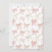 ガーリー赤面ピンクボウ結婚ズ 招待状 (裏面)