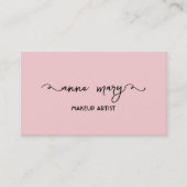 ガーリー赤面ピンクメイクアップアーティストサロントレンディー 名刺 (正面)