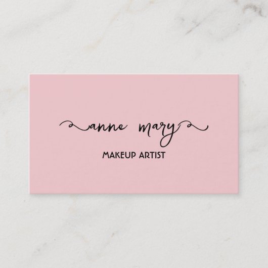 ガーリー赤面ピンクメイクアップアーティストサロントレンディー 名刺 (正面)