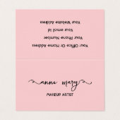 ガーリー赤面ピンクメイクアップアーティストサロンモダン 名刺 (外部フラット)