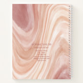 ガーリー赤面ピンクモノグラパーソナライズされたムあなたの名前 ノートブック (裏面)