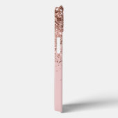 ガーリー赤面ピンクローズ金ゴールドグリッターモノグラム Case-Mate iPhoneケース (裏面 / 右)