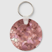 ガーリー赤面ピンクローズ金ゴールド抽象芸術モノグラム キーホルダー (裏面)