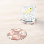 ガーリー赤面ピンクローズ金ゴールド抽象芸術 ペーパーコースター (インサイチュ)