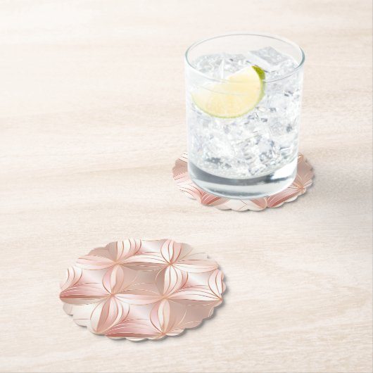 ガーリー赤面ピンクローズ金ゴールド抽象芸術 ペーパーコースター (インサイチュ)