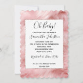 ガーリー赤面ピンク動物の毛皮 招待状 (正面)