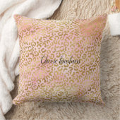 ガーリー赤面ピンク絞り染め金ゴールドヒョウ印刷 クッション (ブランケット)