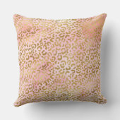 ガーリー赤面ピンク絞り染め金ゴールドヒョウ印刷 クッション (裏面)