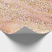 ガーリー赤面ピンク絞り染め金ゴールドヒョウ印刷 ラッピングペーパー (角)