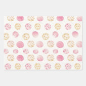 ガーリー赤面ピンク絞り染め ラッピングペーパーシート (正面3)