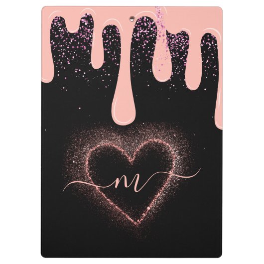 ガーリー赤面ピ絵を描ックドリップグリッター モノグラムの クリップボード (裏面)