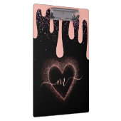 ガーリー赤面ピ絵を描ックドリップグリッター モノグラムの クリップボード (右)