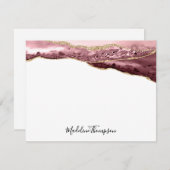 ガーリー赤面金ゴールドエージェントGeodeスクリプトタイポグラフィ ノートカード (正面/裏面)