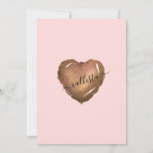 ガーリー赤面金ゴールドグリッターハートバルーンスウィート16 招待状 (裏面)