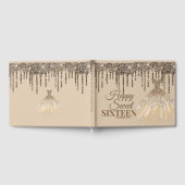 ガーリー輝くグリッタードリップスパークスウィート16誕生日 ゲストブック (全面)