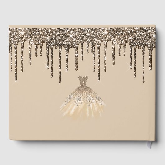 ガーリー輝くグリッタードリップスパークスウィート16誕生日 ゲストブック (裏面)