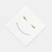 ガーリー金ゴールドグラムグリッターまつげ スタンダードランチョンナプキン (角)