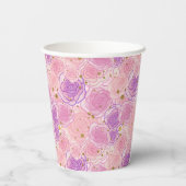 ガーリー金ゴールドグリッターバラフローラ 紙コップ (裏面)