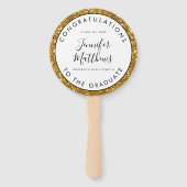 ガーリー金ゴールドグリッター卒業学校授業の写真 ハンドファン (正面)