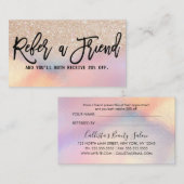 ガーリー金ゴールドグリッター虹色ホログラフィグラデーションー 紹介カード (正面/裏面)