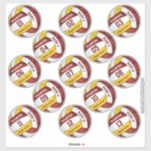 ガーリー金ゴールドバレーボールカスタム選手の名前 シール (シート)