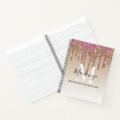 ガーリー金ゴールドピンクグリッターモノグラム名手帳 ノートブック (内部)