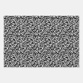 ガーリー金ゴールドピンク白黒レオパード印刷グリッター ラッピングペーパーシート (正面3)