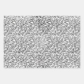 ガーリー金ゴールドピンク白黒レオパード印刷グリッター ラッピングペーパーシート (正面2)