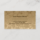 ガーリー金ゴールドモダンフローラ美容師 名刺 (裏面)