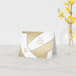 ガーリー金ゴールド白バレーボールハッピーバースデー カード