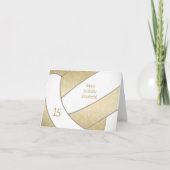 ガーリー金ゴールド白バレーボールハッピーバースデー カード (正面)