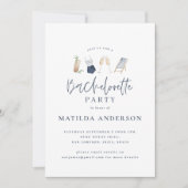 ガーリー青飲料バチェロレッテモダンスタイリッシュ 案内状 (正面)