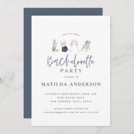 ガーリー青飲料バチェロレッテモダンスタイリッシュ 案内状