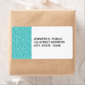 ガーリー、おもしろいアクアブルーグリッター印刷 ラベル (インサイチュ)