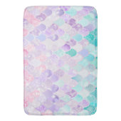 、ガーリー、かわいいのビーチ、ピンク、人魚粋 バスマット (正面縦)