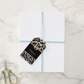 ガーリー,エレガント弓，ヒョウ柄，ドレス価格ラベル ギフトタグ (より糸付き)