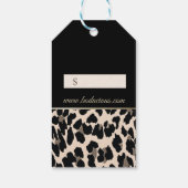 ガーリー,エレガント弓，ヒョウ柄，ドレス価格ラベル ギフトタグ (裏面)