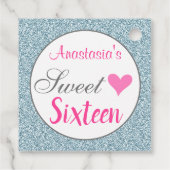 ガーリー&グラムピンクライトブルーグリッターSweet sixteen フェイバータグ (裏面)