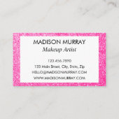 ガーリー&グラムホットピンクグリッタースパークルスモノグラム 名刺 (裏面)