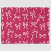 ガーリー コケット ピンク リボン 模様 薄葉紙 (正面)