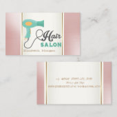 ガーリー トレンディ モダン ヘアドライヤー、ヘア サロン 名刺 (正面/裏面)