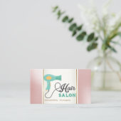 ガーリー トレンディ モダン ヘアドライヤー、ヘア サロン 名刺 (スタンド正面)