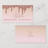 ガーリー,バラ金ゴールドグリッター 名刺 (正面/裏面)