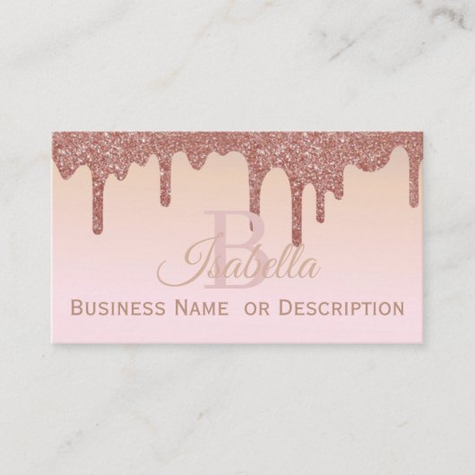 ガーリー,バラ金ゴールドグリッター 名刺 (正面)