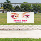 ガーリー ピンク ブラウン 水彩 メイクアップ アーティスト 横断幕 (インサイチュ)