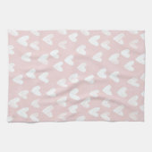 ガーリー ピンク ホワイト ハーツ ブライダルシャワー キッチンタオル (横)