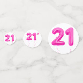 ガーリー ピンク 21歳 バルーン 誕生日 テーブル コンフェッティ