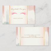 ガーリー,モダン水カラーのブラシストロークの点滅 名刺 (正面/裏面)