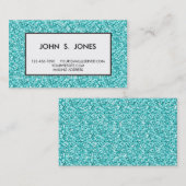 ガーリー、印刷されるおもしろいの水の青いグリッター 名刺 (正面/裏面)